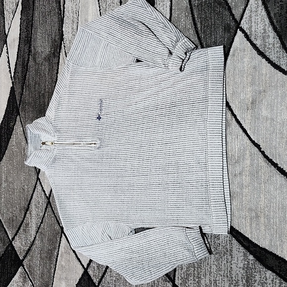 VINTAGE COLUMBIA QUARTER-ZIP CORDUROY FABRIC EMBROIDERED LOGO SHIRT JACKET - Picture 1 of 16
